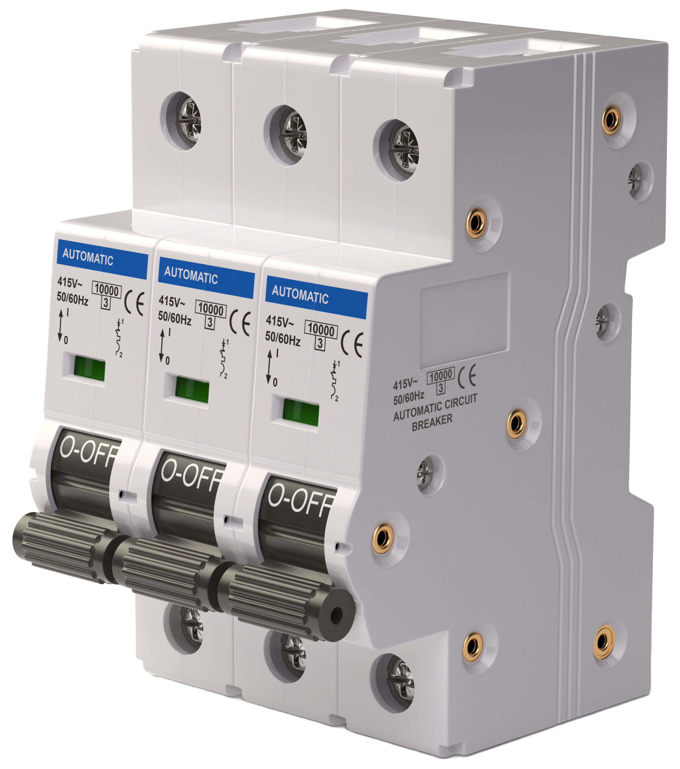 Three-pole automatic circuit breaker